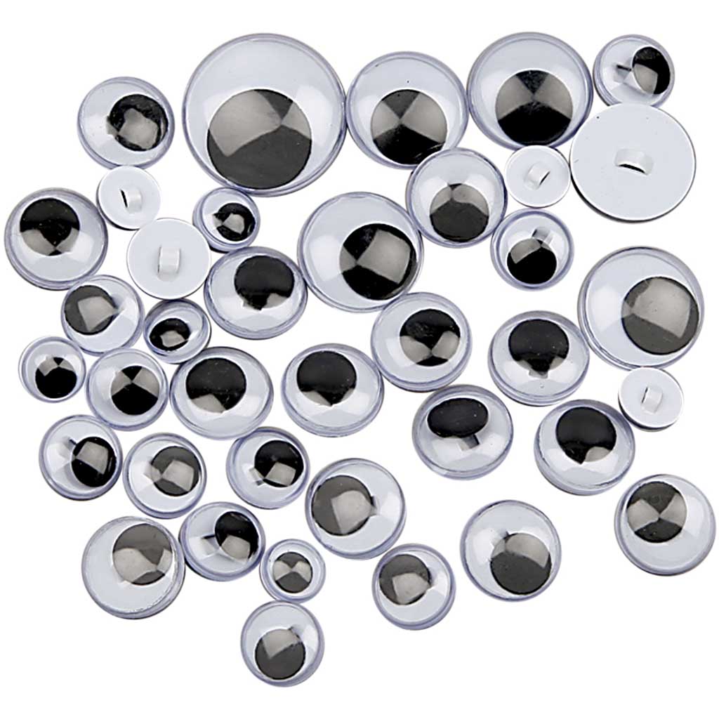 Rulleøjne, til påsyning, diam. 8-20 mm, 24 ass./ 1 pk.