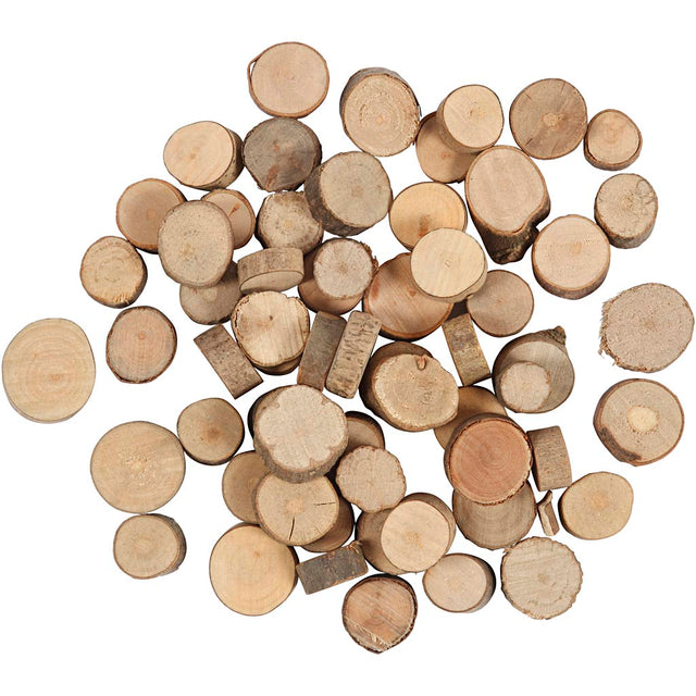 Træskiver, diam. 10-15 mm, 25 g/ 1 pk.