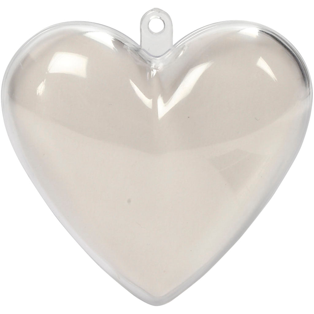 Deko-hjerte, H: 6,5 cm, transparent, 10 stk./ 1 pk.