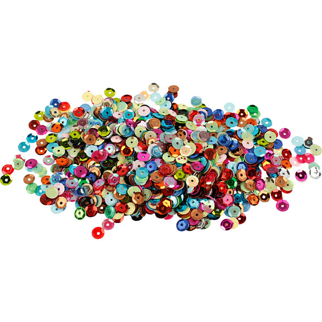 Pailletter, runde, str. 6 mm, 10 g/ 1 pk.