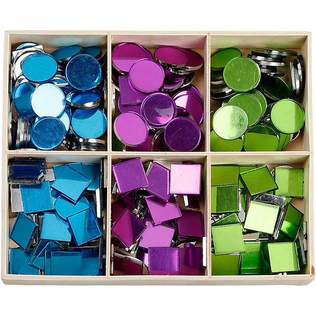 Spejlmosaik, str. 15 mm, tykkelse 2 mm, 300 stk./ 1 pk.
