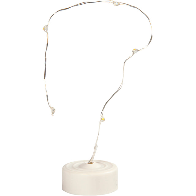 LED lyskæde, L: 27 cm, sølv, 1 stk.