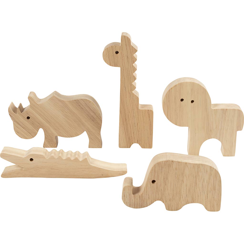 Trædyr, Safari, H: 3-14,5 cm, tykkelse 2 cm, 10 stk./ 1 pk.