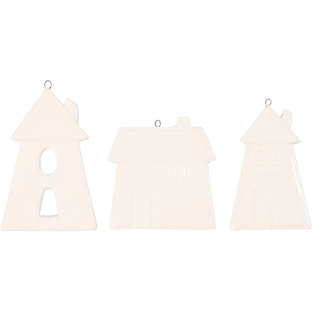 Ophæng, huse, H: 7,6-9,7 cm, hvid, 18 stk./ 1 pk.