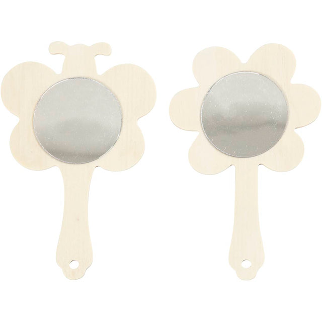 Håndspejle, H: 13,9 cm, B: 9 cm, 2 stk./ 1 pk.