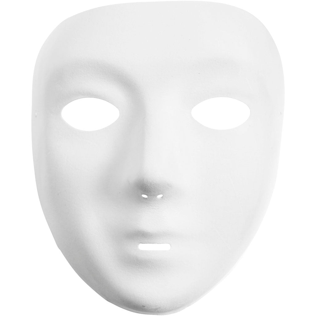 Helmaske, H: 17,5 cm, B: 14 cm, hvid, 1 stk.