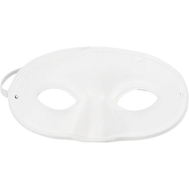 Halvmaske, H: 9,5 cm, B: 18,5 cm, hvid, 1 stk.