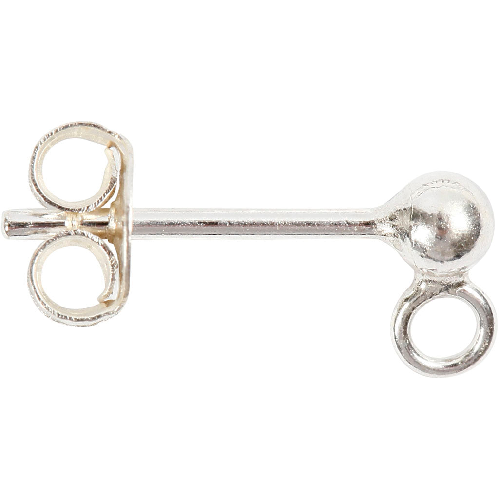 Ørestikker, L: 13 mm, sølv, 10 stk./ 1 pk.