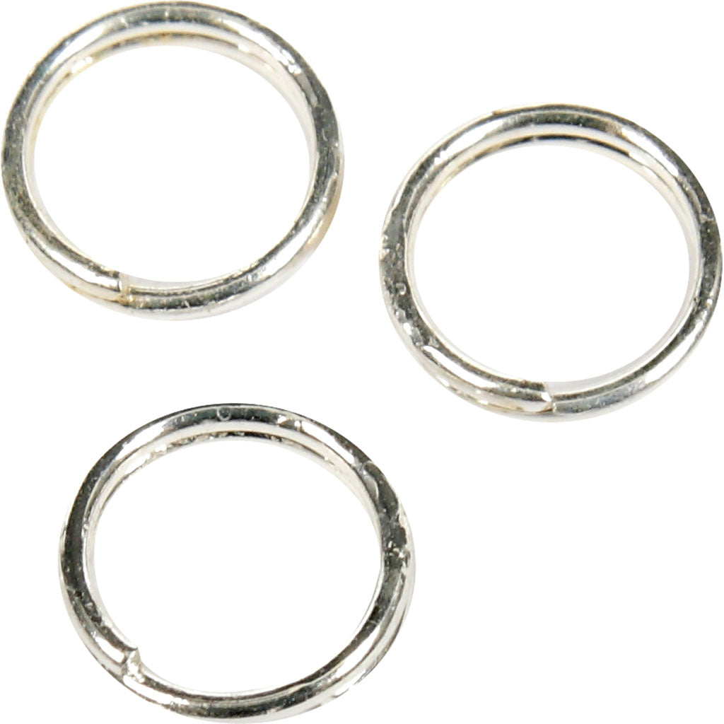 Splitring, diam. 5 mm, forsølvet, 30 stk./ 1 pk.