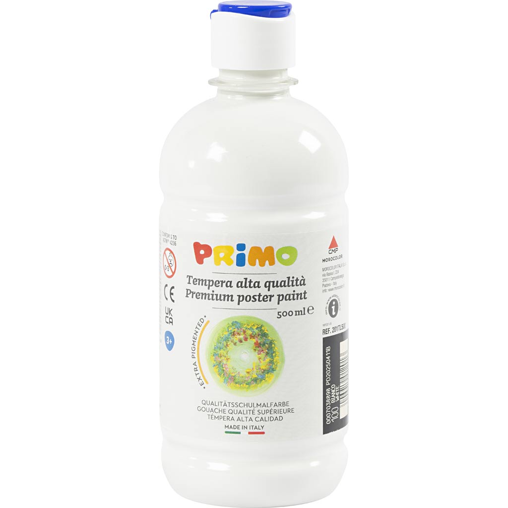 Temperamaling Mat, hvid, 500 ml/ 1 fl.