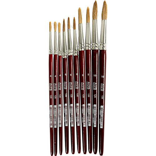 Akvarelpensler, 10 stk./ 1 pk.