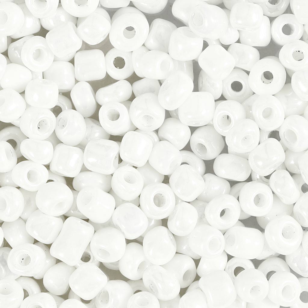 Rocaiperler, diam. 4 mm, str. 6/0, hulstr. 0,9-1,2 mm, perlemor, 500 g/ 1 pk.