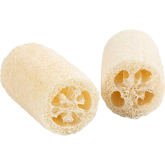 Naturlig Loofah Svamp, L: 10 cm, diam. 5,5-8 cm, lys natur, 2 stk./ 1 pk.