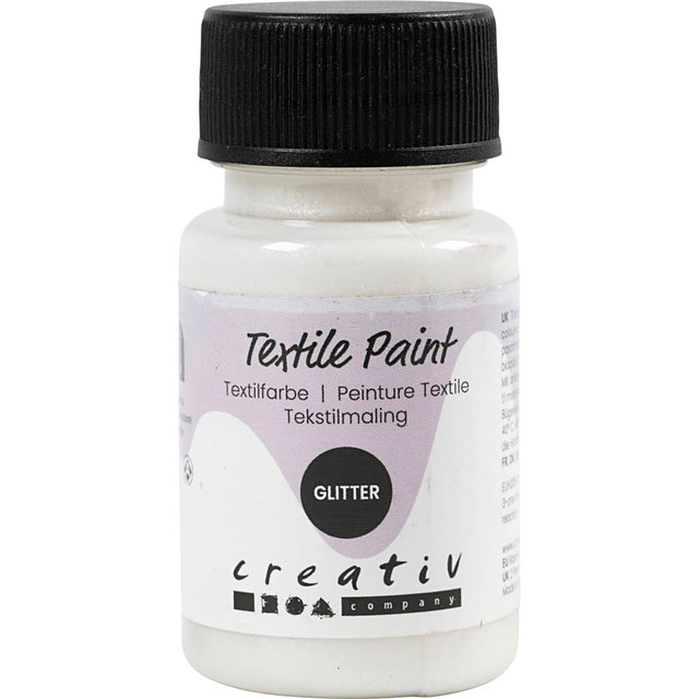 Tekstilmaling, glitter, transparent, base, 50 ml/ 1 fl.