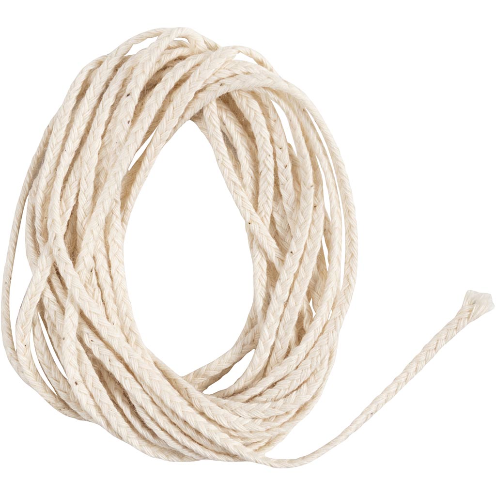 Væge, Passer til dyppelys (diam. 15-22 mm) og støbelys (diam. 40-60 mm), 100 g, 3 m/ 1 pk.