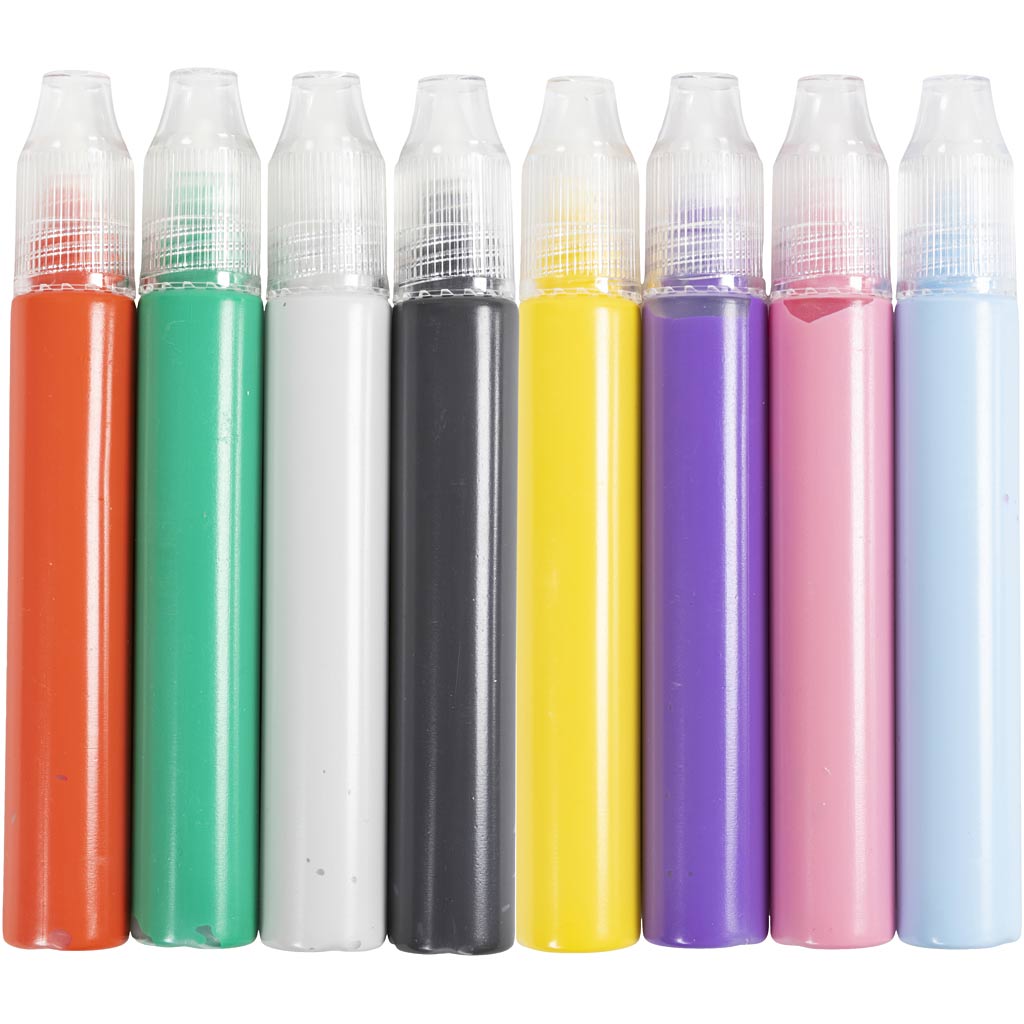 Lyspenne, ass. farver, 8x30 ml/ 1 pk.
