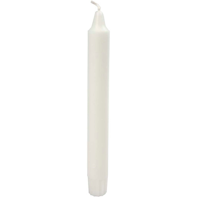 Kronelys, H: 20 cm, diam. 23 mm, hvid, 30 stk./ 1 pk.