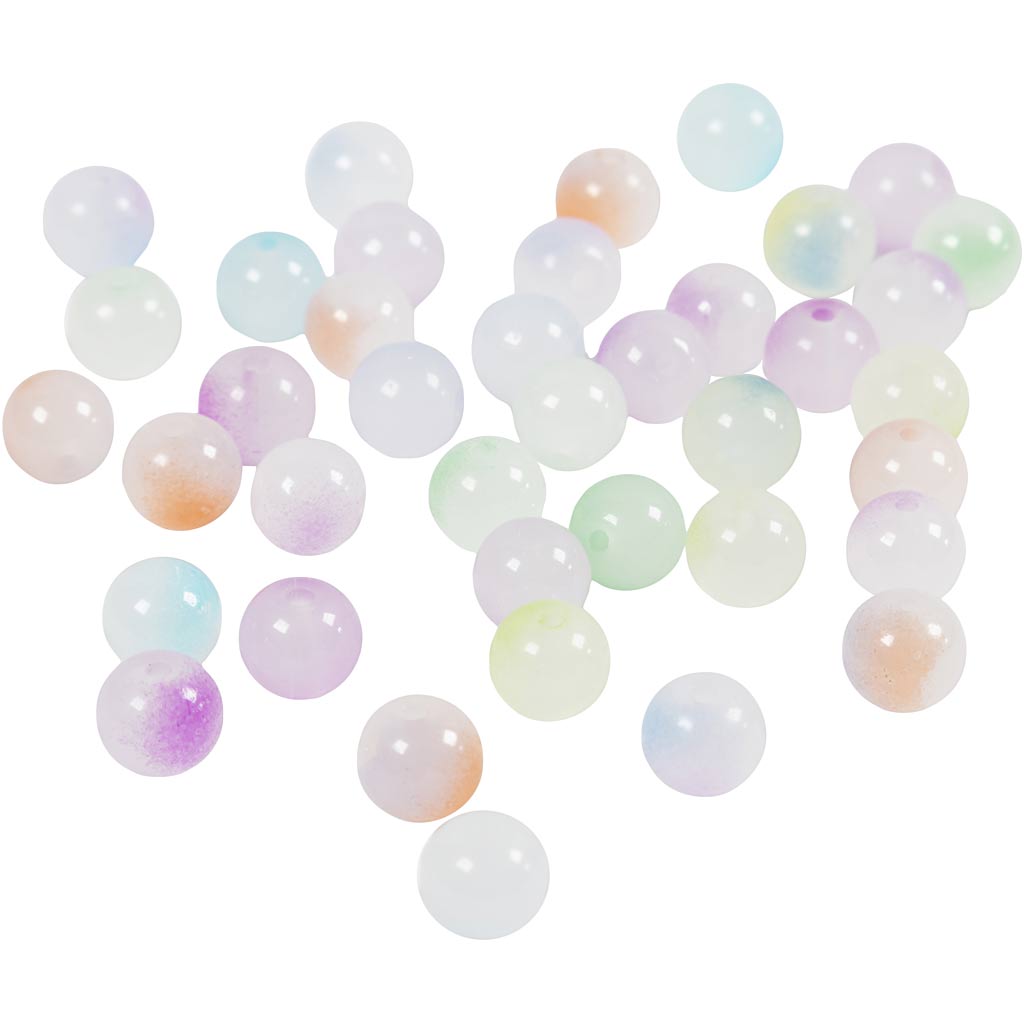 Prinsesseperler, diam. 8 mm, hulstr. 1,5 mm, ca. 900 stk., ass. farver, 600 g/ 1 pk.