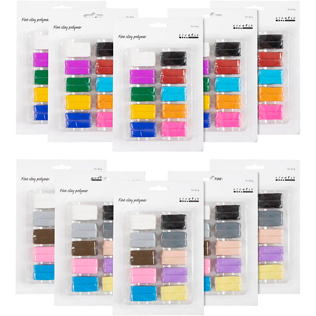 Fine Clay Polymer, colorful, pastelfarver, 120x20 g/ 1 pk.