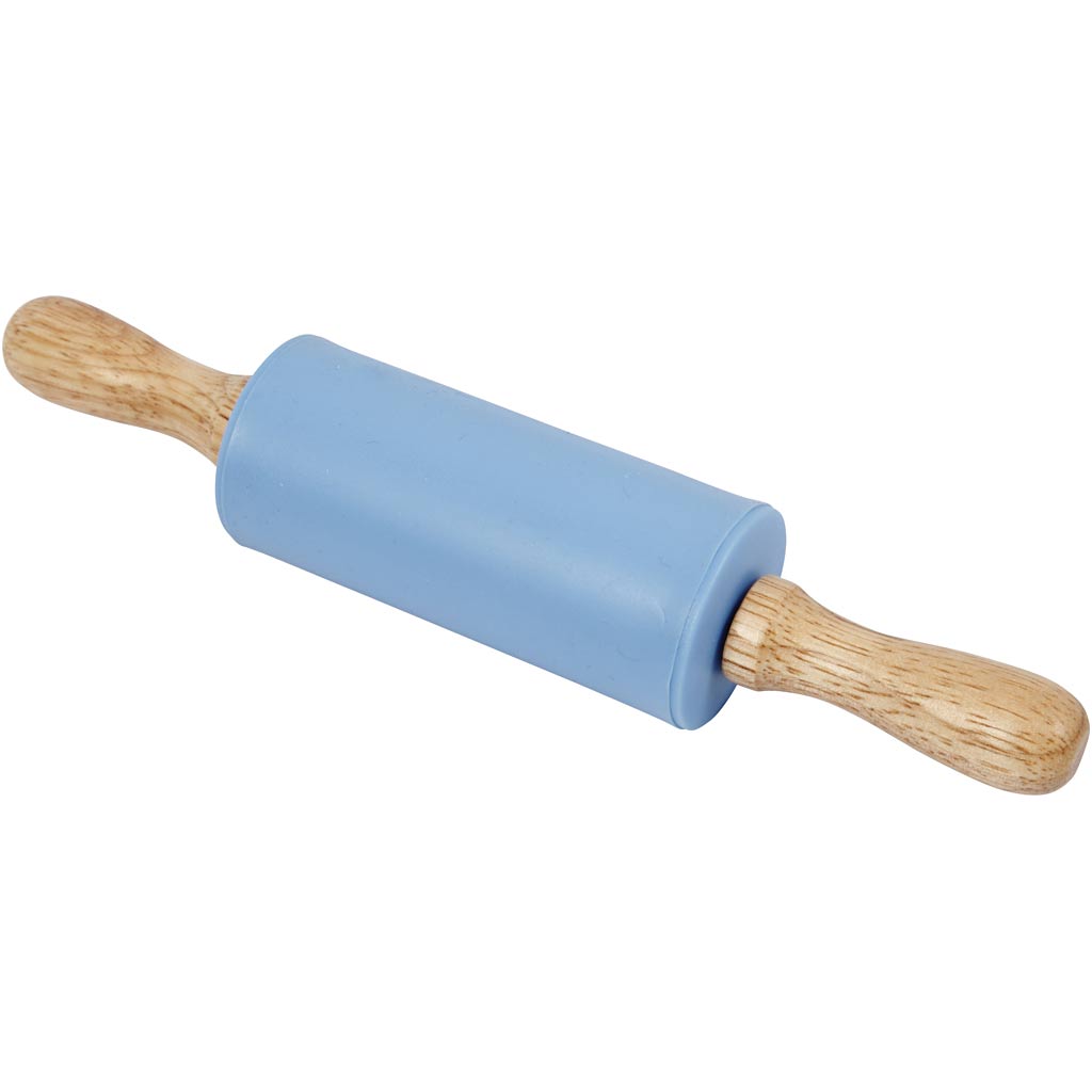 Kagerulle, L: 23 cm, diam. 4.5 cm, lyseblå, 1 stk.