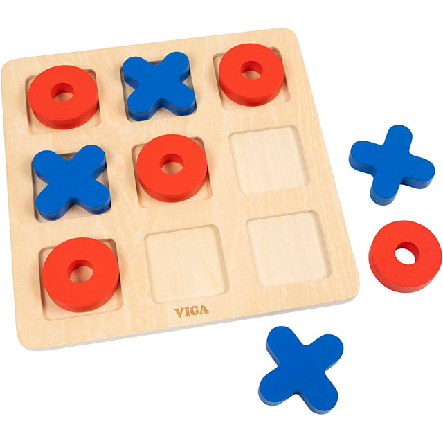 VIGA Kryds og Bolle Spil, H: 0,9 cm, L: 22, B: 22 cm, 1 stk.