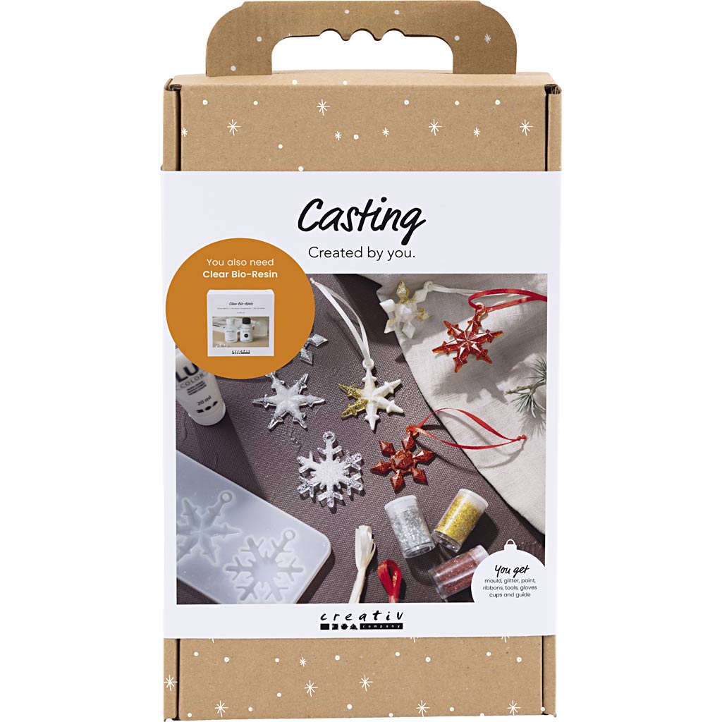 DIY Kit Støbning, snefnug, 1 pk.