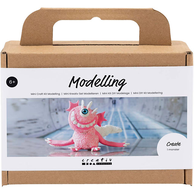Mini DIY Kit Modellering, Monster Sally, lys pink, 1 pk.