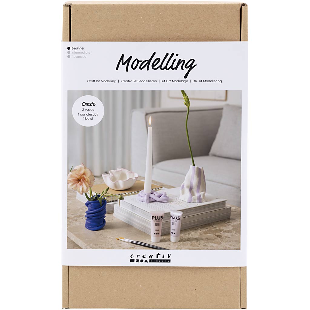 DIY Kit Modellering, Krukker og vaser, 1 pk.
