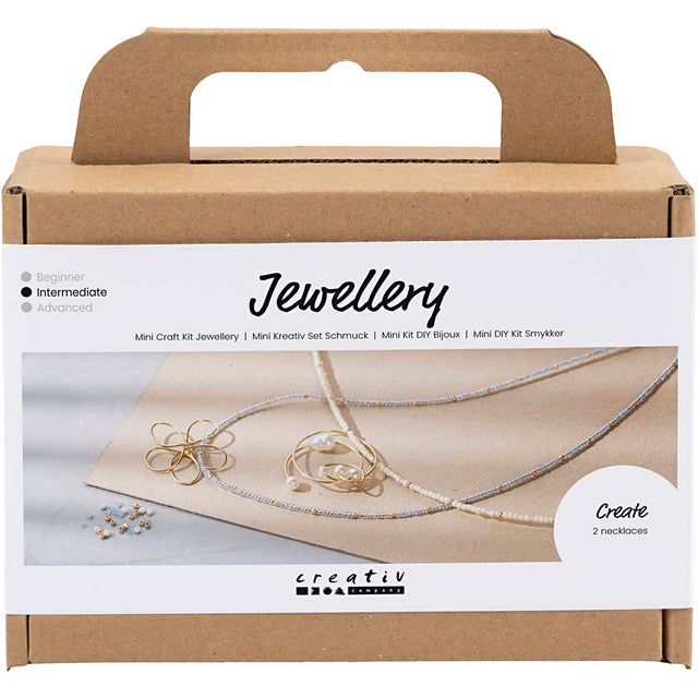 Mini DIY Kit Smykker, Halskæde med wirevedhæng, forgyldt, 1 pk.