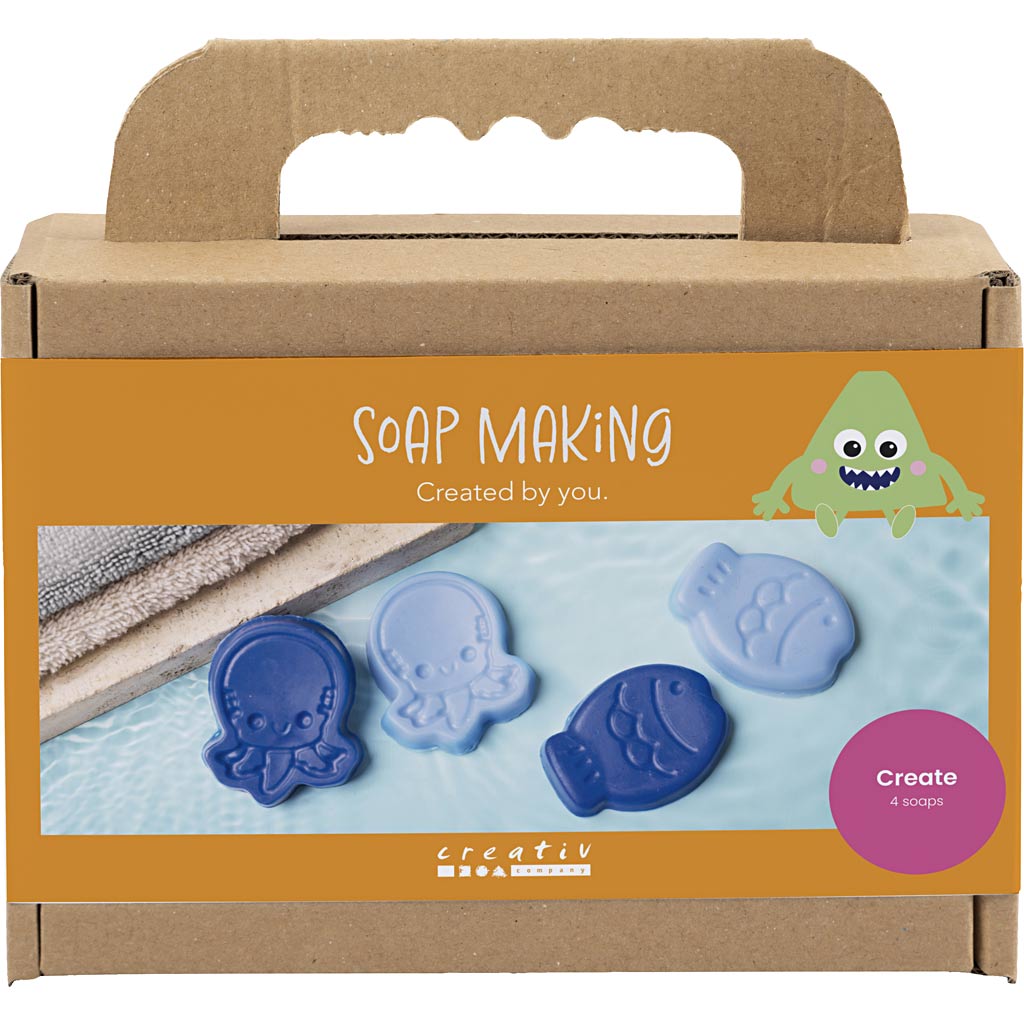 DIY Kit Sæbefremstilling, Havdyr, blå, 1 pk.
