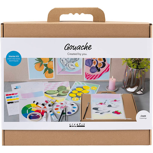 Start DIY Kit Gouache, Malerier, ass. farver, 1 pk.