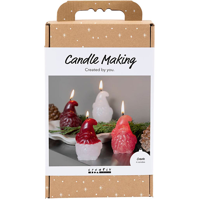 DIY Kit Lysstøbning, Julemand, mat transparent, rød, 1 pk.